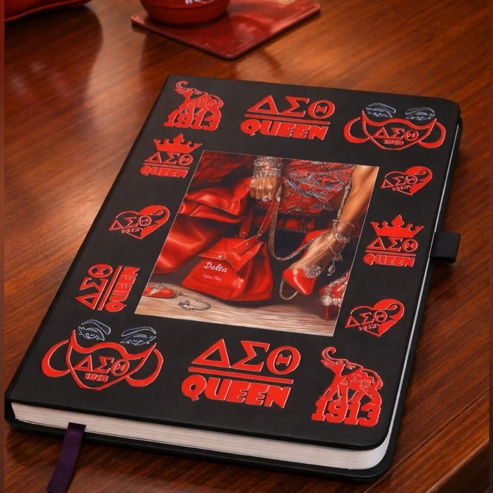 Delta Sigma Theta Queen Hardcover Black & Red Journal